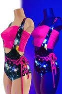 2PC Neon Suspender Romper Set - 1
