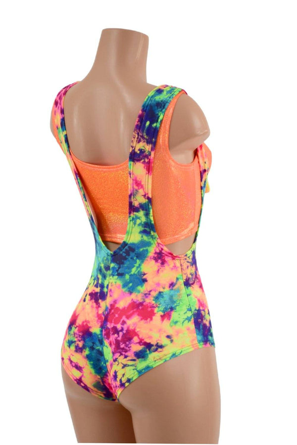 2PC Neon Suspender Romper Set - 2