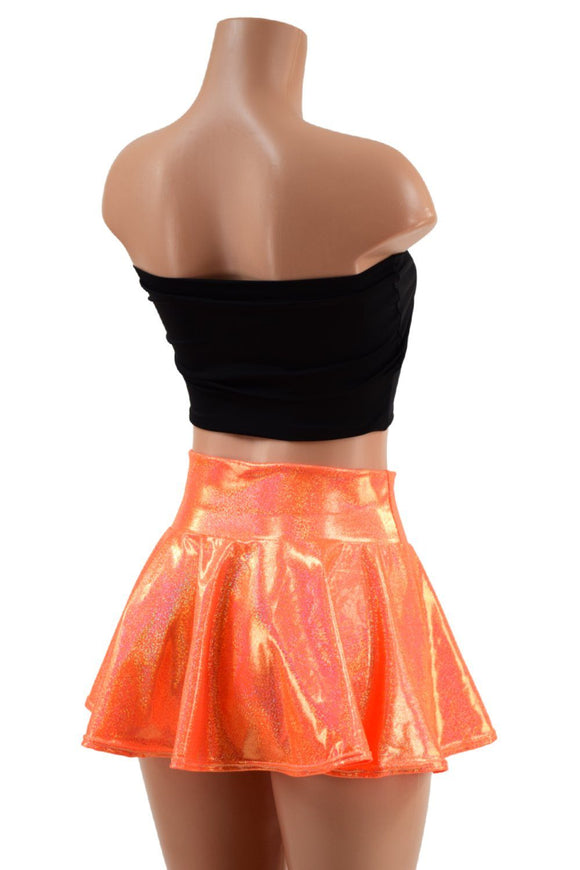 2PC Orange and Black Top and Skirt Set - Coquetry Clothing