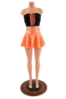 2PC Orange and Black Top and Skirt Set - Coquetry Clothing