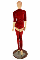 2PC Red Velvet Chaps Set - Coquetry Clothing