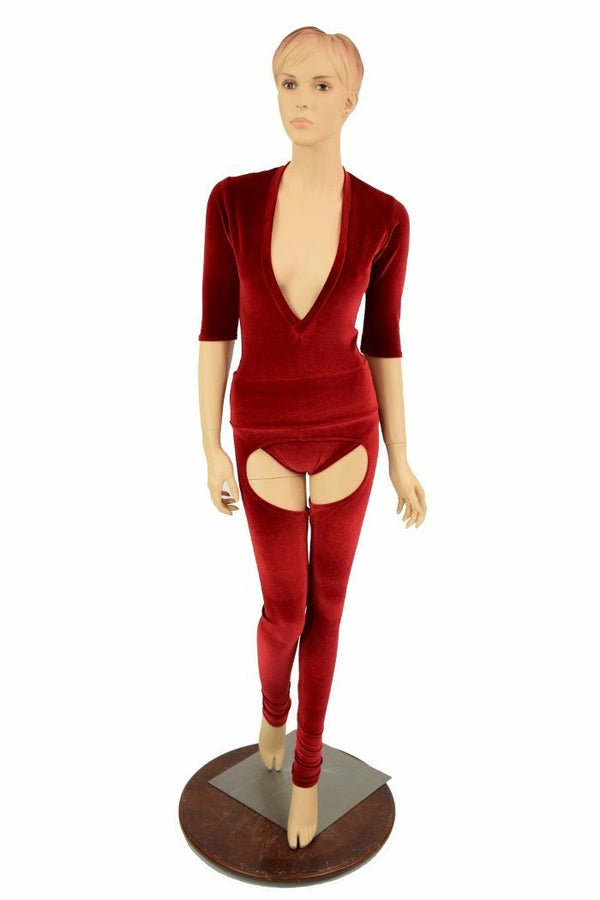 2PC Red Velvet Chaps Set - 1