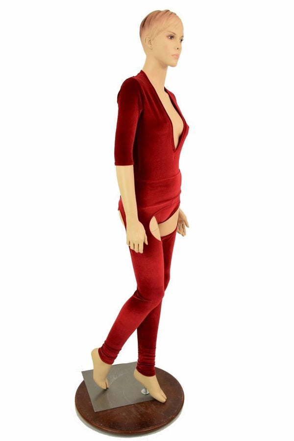 2PC Red Velvet Chaps Set - 2