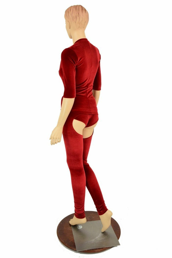 2PC Red Velvet Chaps Set - 5