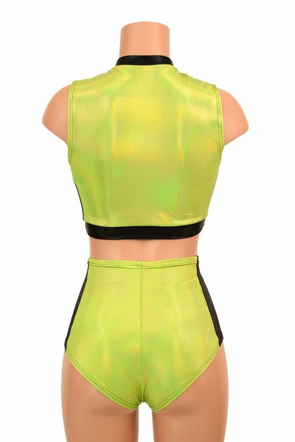 2PC Side Panel Top and Lace Up Set - Coquetry Clothing