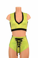 2PC Side Panel Top and Lace Up Set - Coquetry Clothing