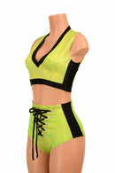 2PC Side Panel Top and Lace Up Set - Coquetry Clothing