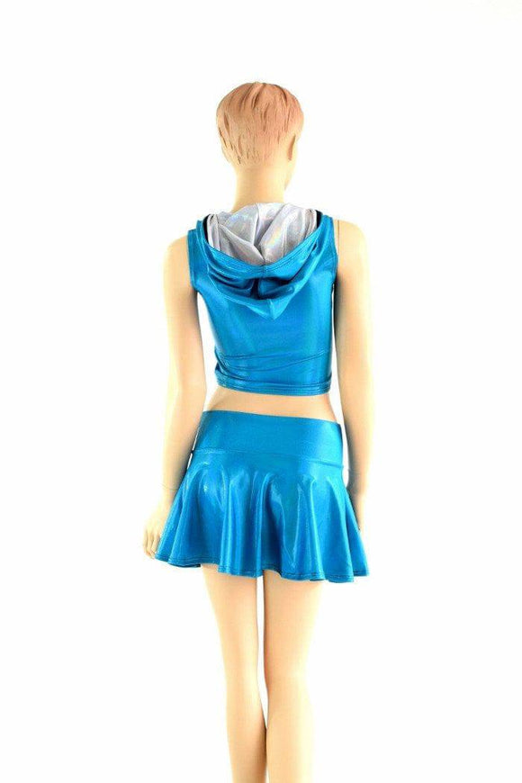 2PC Sleeveless Hoodie & Rave Skirt Set - Coquetry Clothing
