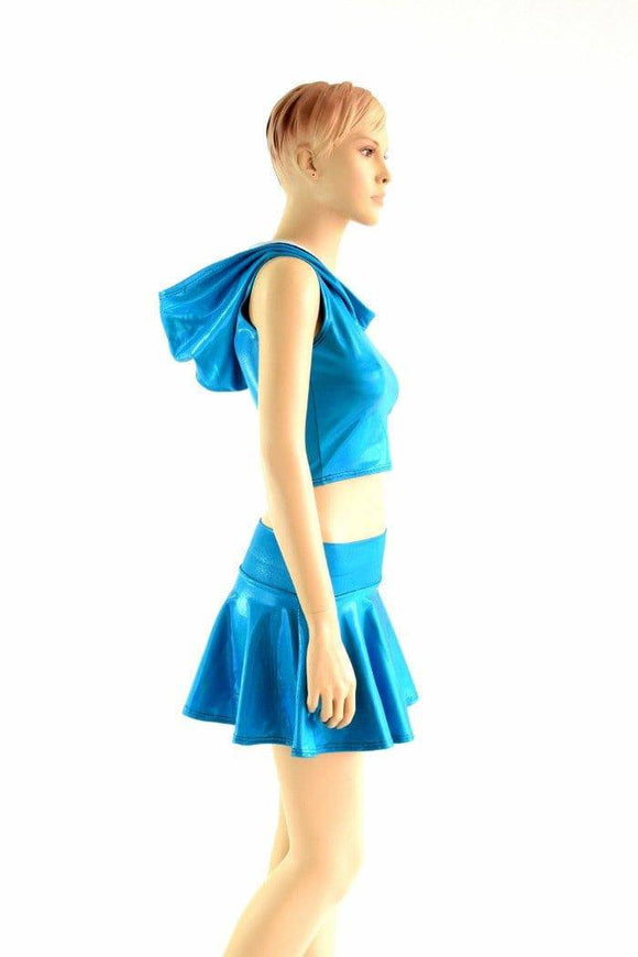 2PC Sleeveless Hoodie & Rave Skirt Set - Coquetry Clothing