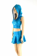 2PC Sleeveless Hoodie & Rave Skirt Set - Coquetry Clothing