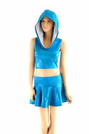 2PC Sleeveless Hoodie & Rave Skirt Set - 1
