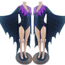 2PC Succubus Sleeve Romper and Tux Back Belt Set - Coquetry Clothing