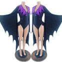 2PC Succubus Sleeve Romper and Tux Back Belt Set - 2