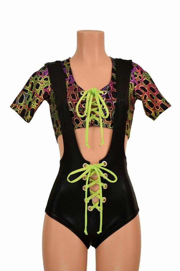 2PC Suspender Romper Set - 3