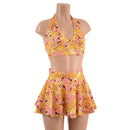 2PC Tie Back Halter & Mini Rave Skirt Set - Coquetry Clothing