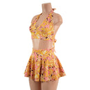 2PC Tie Back Halter & Mini Rave Skirt Set - Coquetry Clothing