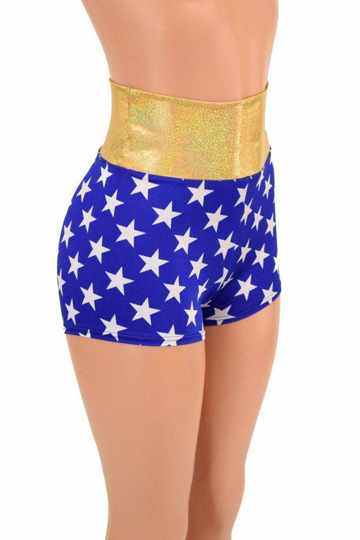 2XL Ready to Ship High Waist Super Hero Shorts - Coquetry Clothing