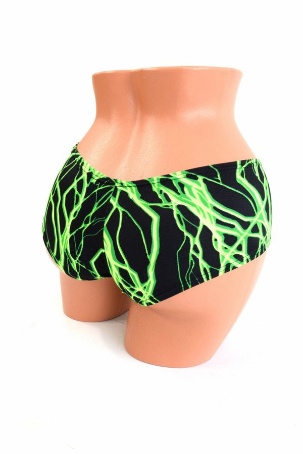 Green Lightning Cheeky Shorts - 2