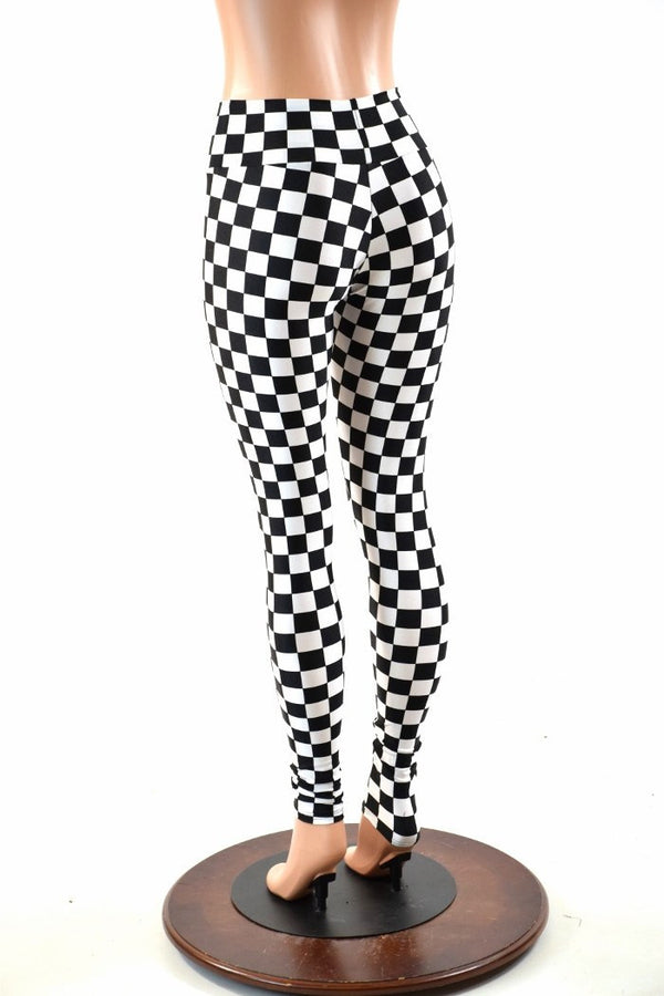 Black & White Checkered Leggings - 3