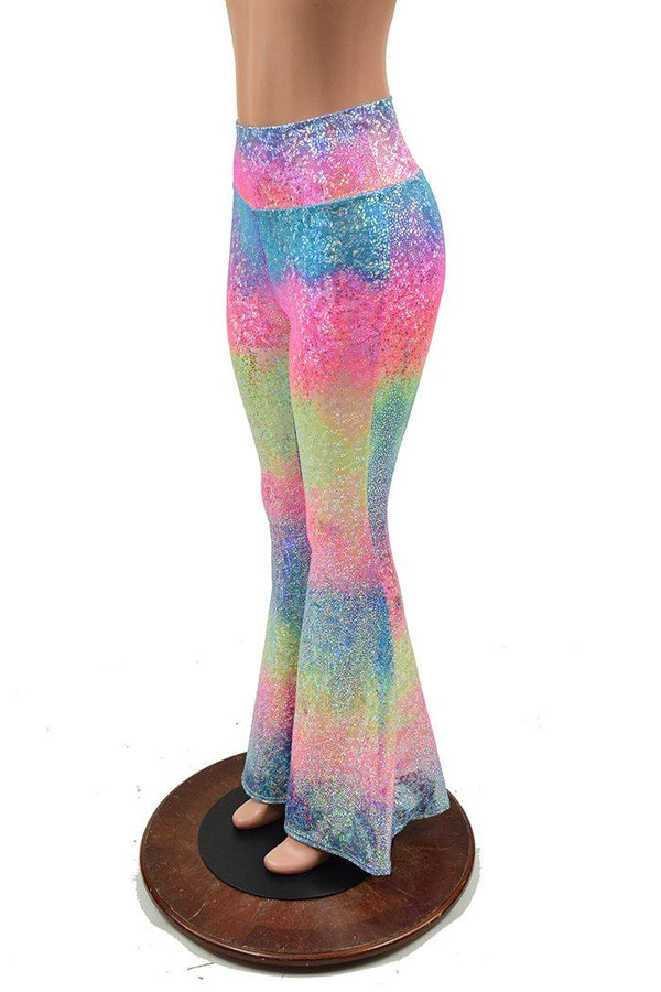 Rainbow Shattered Glass Holographic Stretch Fabric - 5