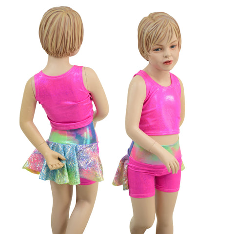 Kids Ruffle Rump Shorts & Crop Top Set - Coquetry Clothing