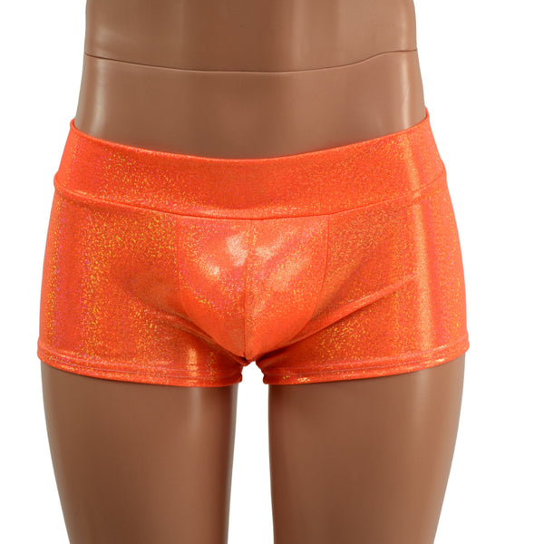 Mens Lowrise Aruba Shorts in Orange Sparkly Jewel - 3