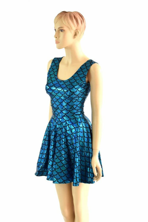 Turquoise Mermaid Skater Dress - Coquetry Clothing
