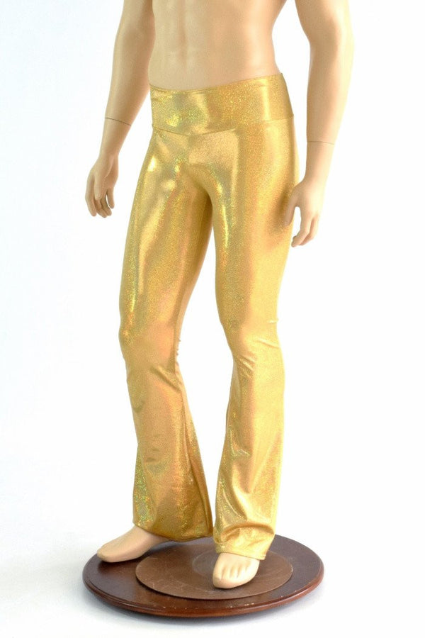 Mens Gold Bootcut Pants - 1