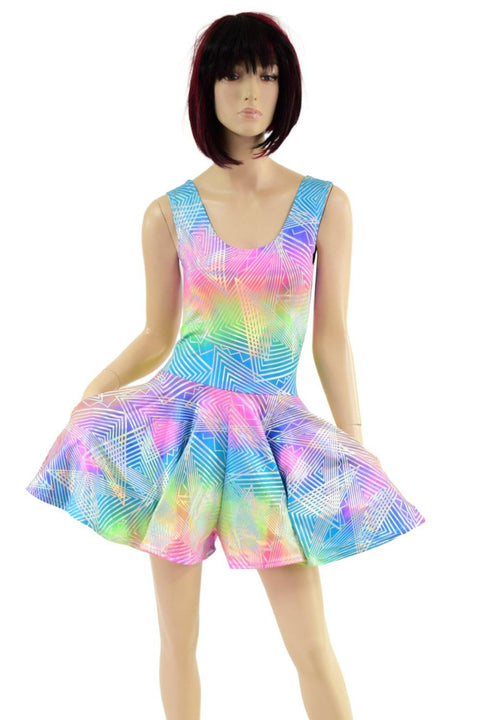 Spectrum Holographic Fit and Flare Pocket Romper - Coquetry Clothing