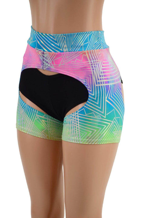 Spectrum Holographic Glass Midrise Short Chaps - Coquetry Clothing