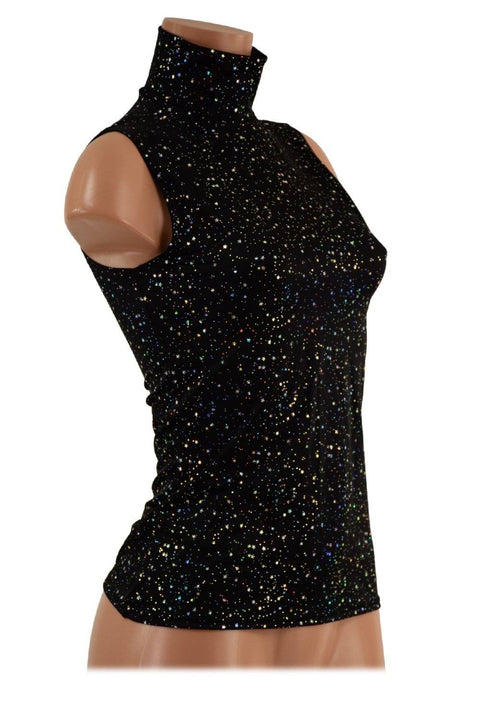 Star Noir Sleeveless Turtleneck Full Length Top - Coquetry Clothing