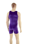 Mens Purple Velvet Singlet Romper - 3