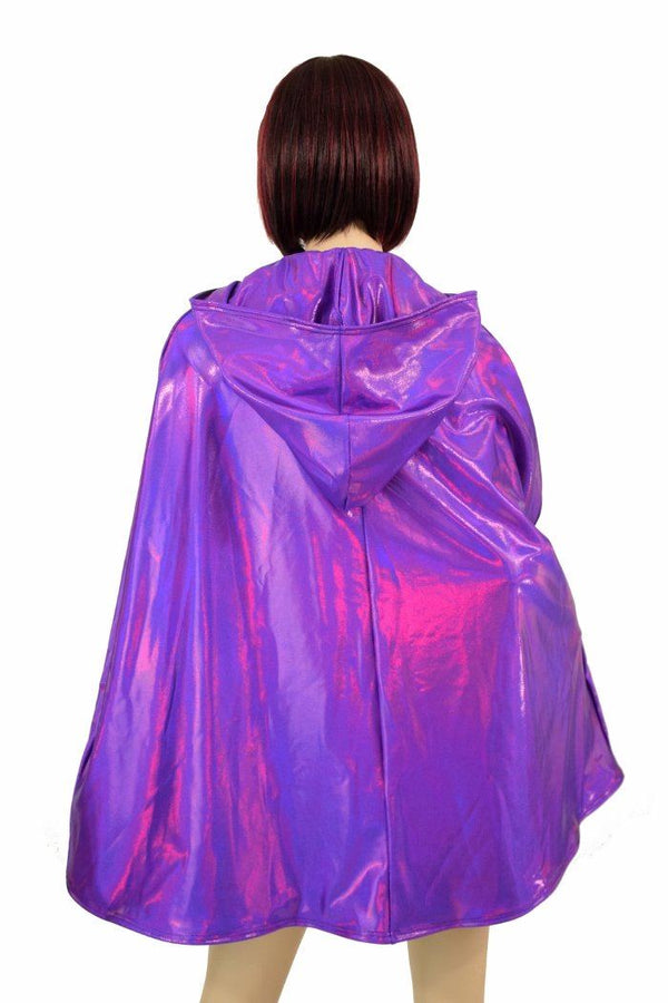35" Grape Holo Hooded Cape - 5