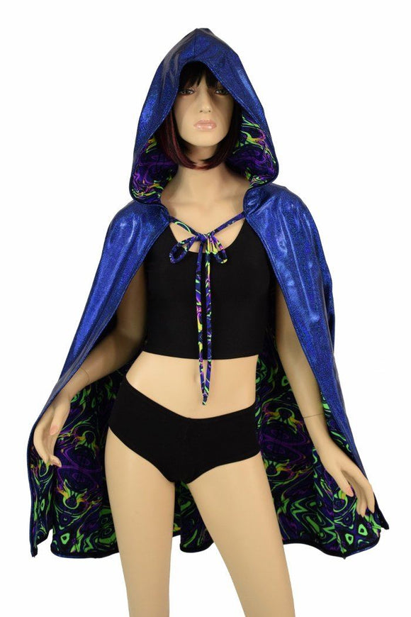 35" Reversible Hooded Cape - Coquetry Clothing