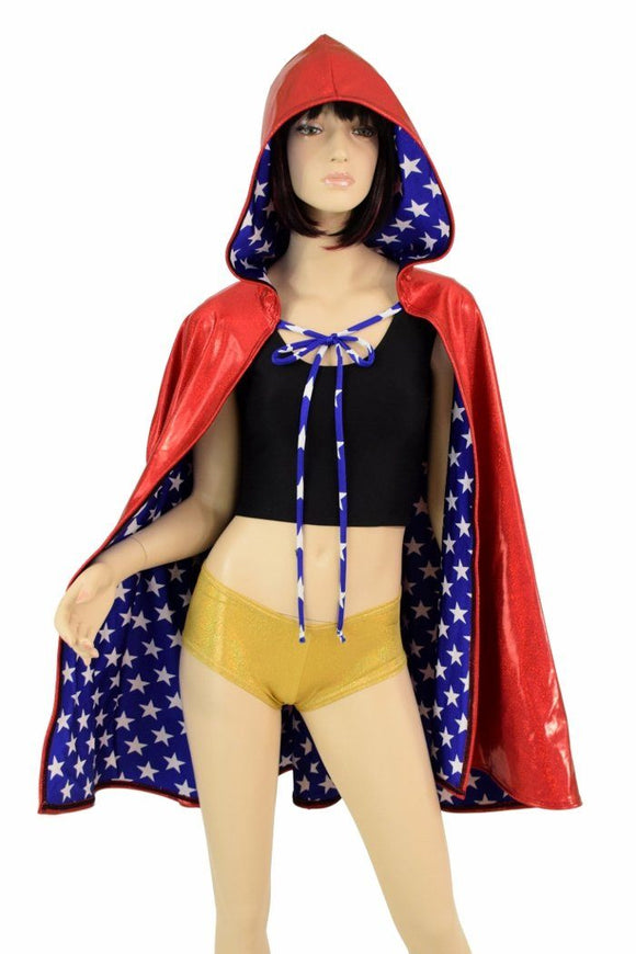 35" Reversible Hooded Cape - Coquetry Clothing