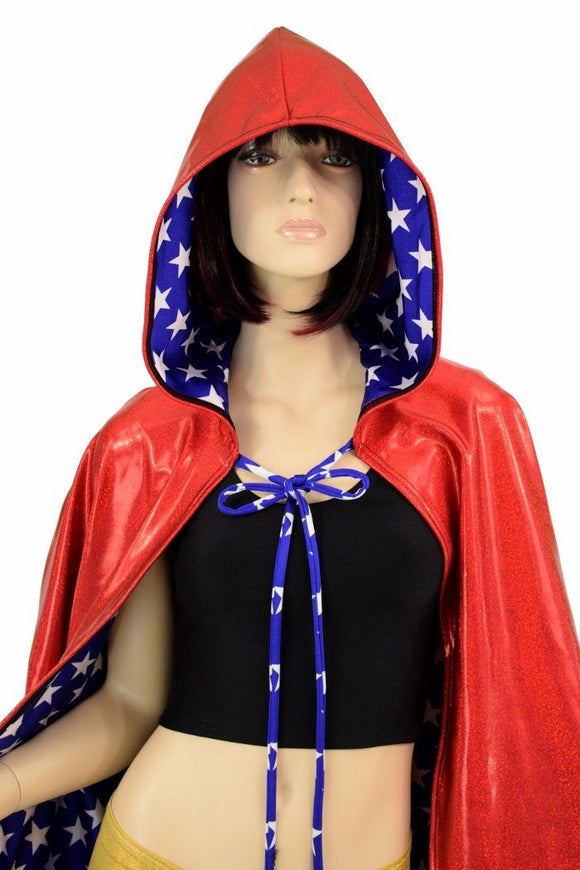 35" Reversible Hooded Cape - Coquetry Clothing