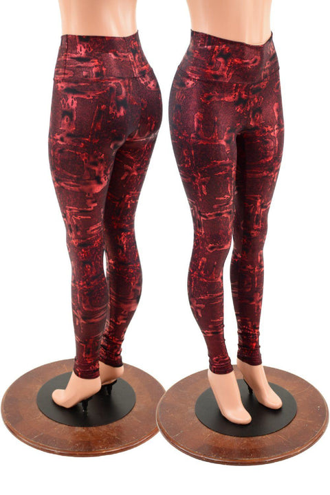 Primeval Red High Waist Leggings - Coquetry Clothing