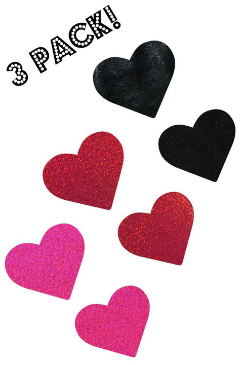 3PC Heart Pasties - Coquetry Clothing