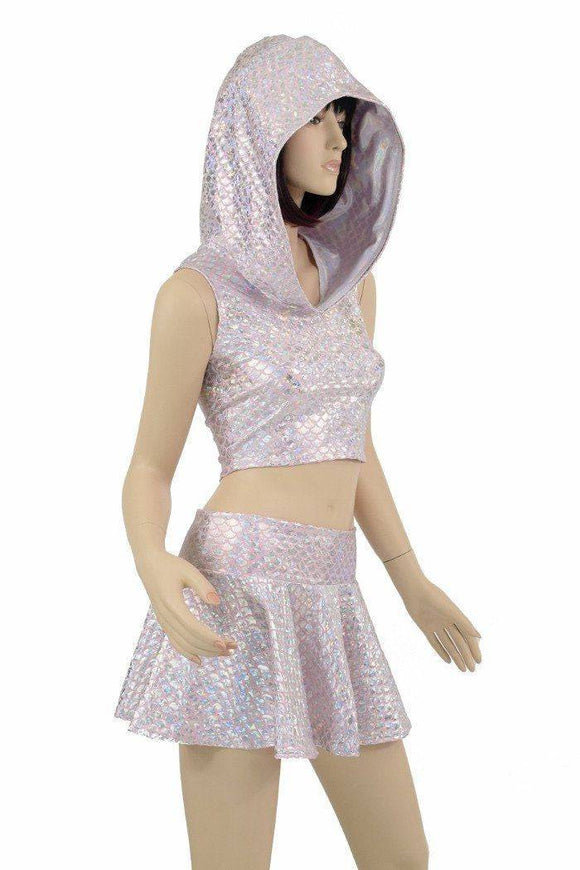 3PC Baby Pink Scale Skirt Set - Coquetry Clothing