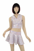 3PC Baby Pink Scale Skirt Set - Coquetry Clothing