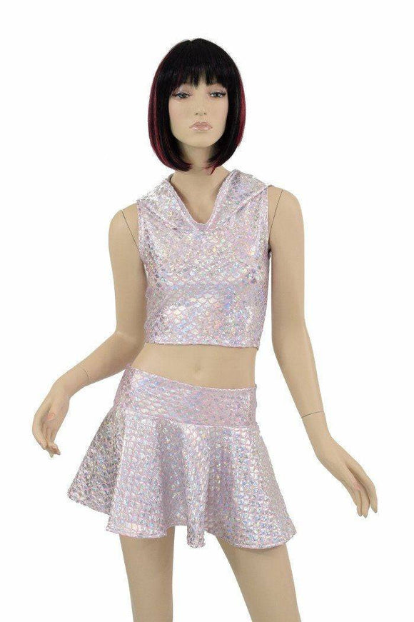 3PC Baby Pink Scale Skirt Set - Coquetry Clothing