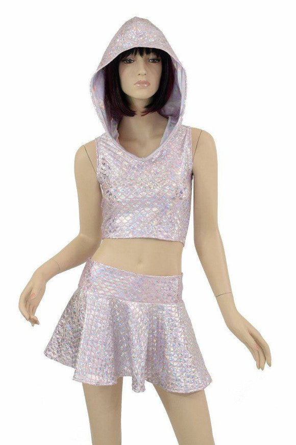 3PC Baby Pink Scale Skirt Set - Coquetry Clothing