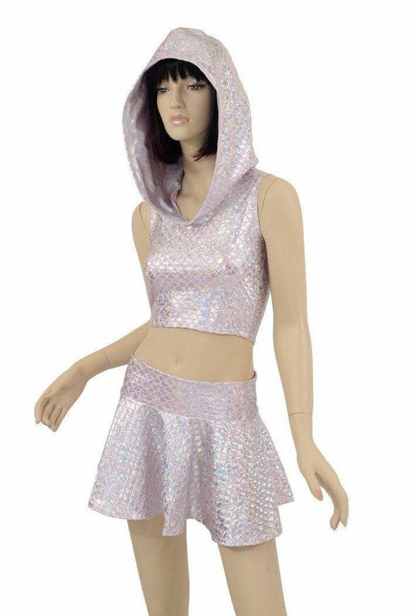 3PC Baby Pink Scale Skirt Set - Coquetry Clothing