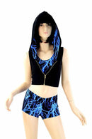 3PC Blue Lightning Hoodie Set - Coquetry Clothing
