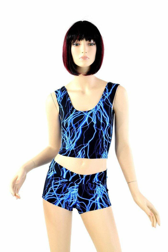 3PC Blue Lightning Hoodie Set - Coquetry Clothing