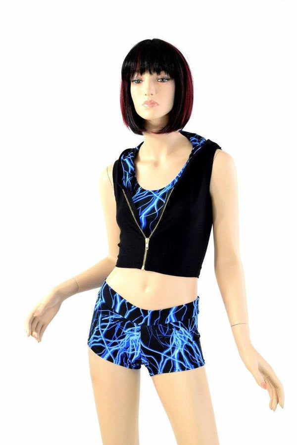 3PC Blue Lightning Hoodie Set - 4