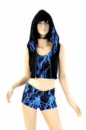 3PC Blue Lightning Hoodie Set - 2