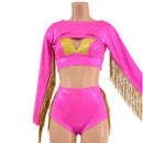 3PC Bolero Fringe Set with Siren Shorts and Starlette Bralette - Coquetry Clothing