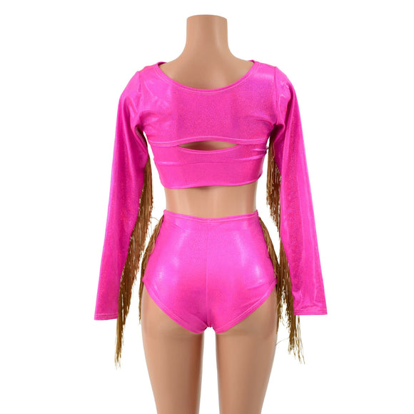 3PC Bolero Fringe Set with Siren Shorts and Starlette Bralette - Coquetry Clothing