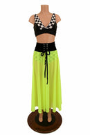 3PC Bralette & Lace Up Front Skirt Set - Coquetry Clothing